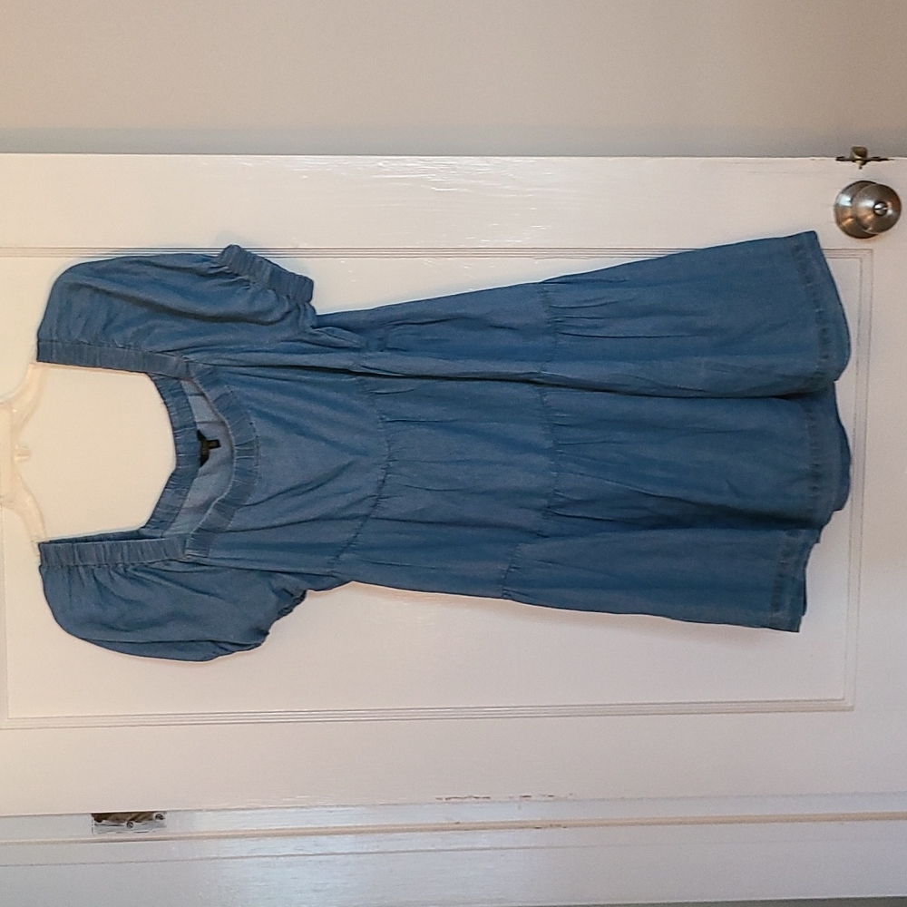 Chambray Tiered Dress